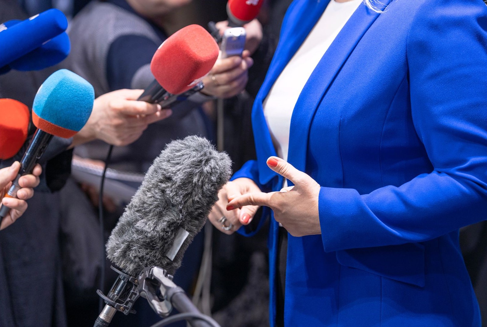 Woman giving a press conference