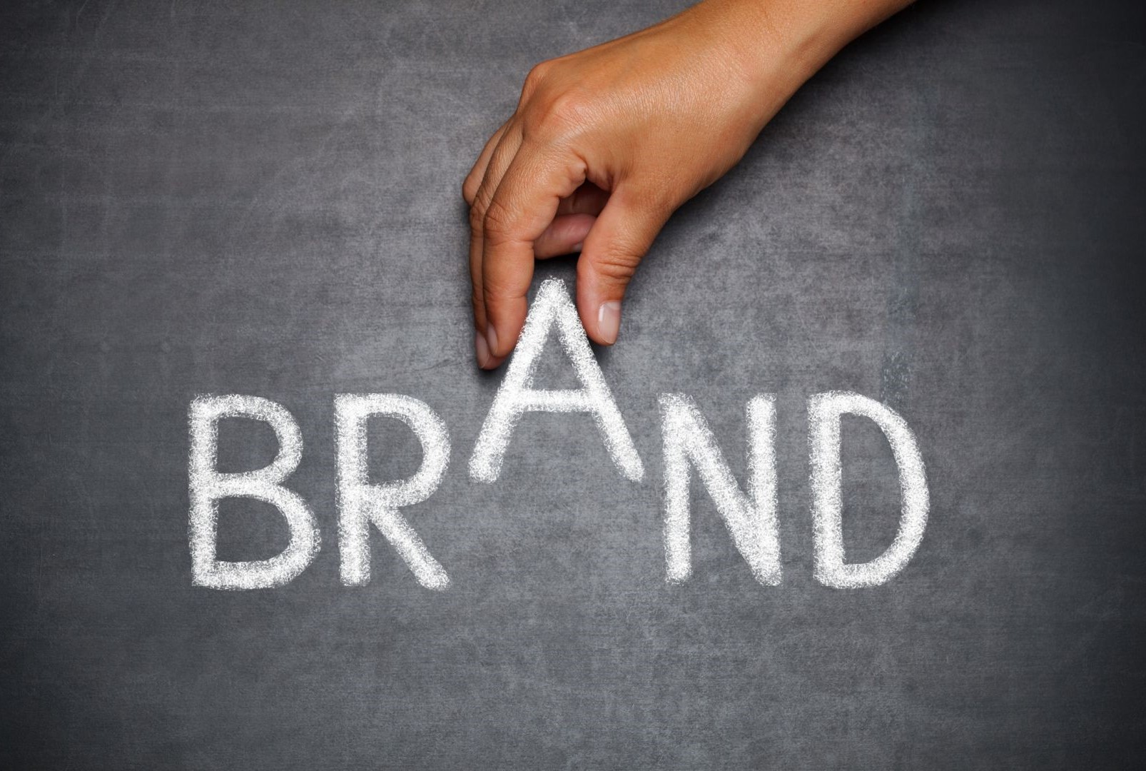 Hand and word BRAND